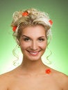 Free Woman With Fresh Spring Flowers Stock Photos - 8006493