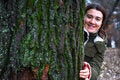Free Girl Behind Tree Royalty Free Stock Photos - 8009108