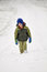 Free Little Boy Walking In Snow Royalty Free Stock Photo - 8012535