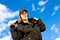 Free Guy With The Ball In The Hood Royalty Free Stock Photos - 8021968