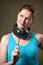 Free Beautiful Smiling Girl Wearing Music Headphones Royalty Free Stock Image - 8028626