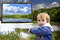 Free Girl Show On The Sky Royalty Free Stock Photo - 8057535