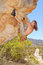 Free Rock Climber On Boulder With Legs Up Royalty Free Stock Photo - 8059605
