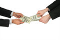 Free Two Hands With Dollars Royalty Free Stock Image - 8071486