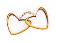 Free Gold Hearts Connected A Gold Circuit. Stock Photo - 8083310