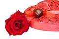 Free Love And Chocolate - Red Rose Isolated On White Stock Photography - 8089762