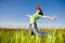 Free Happy Jumping Young Woman Stock Images - 8087424