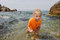 Free Happy Girl Shows Jellyfish In Hands Stock Image - 8096821