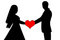 Free Shape Of Loving Couple With Heart Royalty Free Stock Image - 8101866