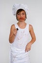 Free Young Baker Boy Eating Chocolate Stock Images - 8122894