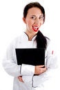 Free Female Chef Writing Down The Menu Stock Photo - 8137980