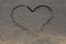 Free Heart Drawing In Black Sand Royalty Free Stock Photography - 8131277