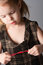 Free Girl Look At Ribbon. Royalty Free Stock Photos - 8136088