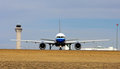 Free Head On Plane On Runway Stock Image - 8141561