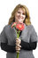 Free Woman Holding Flowers With Smile Stock Photo - 8146190