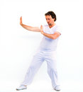 Free Tanned Man In White Isolated Stock Photo - 8150340