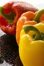 Free Three Bell Peppers On Wet Surface Royalty Free Stock Photography - 8179857