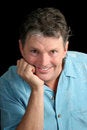 Free Mature Man On Black - Flirting Royalty Free Stock Photos - 825678