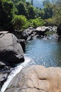 Free Lake And Waterfall In Mountains With Forest Stock Photography - 8206012