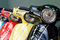 Free Three Scooters, Black, Yellow And Red Stock Images - 8205044