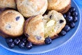 Free Blueberry Muffins On Blue Plate Royalty Free Stock Image - 8212986