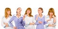 Free Group Of Friendly People Isolated Over White Royalty Free Stock Image - 8216466