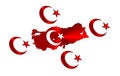 Free Big Turkish Map And Flag Royalty Free Stock Photo - 8219555