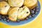 Free Fresh Blueberry Muffins With Butter Royalty Free Stock Photography - 8219247