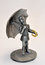 Free Pewter Little Girl Statue With Umbrella Stock Image - 8223371