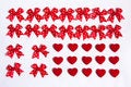 Free Red Bows And Red Hearts. Stock Photography - 8249662