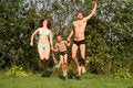 Free Together Jump Royalty Free Stock Photography - 8262917