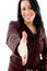 Free Smiling Model Offering Handshake On White Stock Photography - 8277012