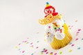 Free Happy Birthday Clown Cupcake Royalty Free Stock Images - 8285139