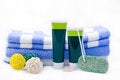 Free Striped Towels With Creams Stock Images - 8289254