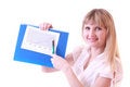 Free Woman Showing Positive Chart Stock Photo - 8309850