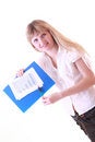 Free Woman Showing Positive Chart Royalty Free Stock Photos - 8309888