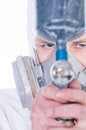 Free Man With Airbrush Gun, Selective Focus Royalty Free Stock Images - 8316199