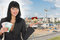 Free Business Woman Advertises Real Estate Stock Images - 8326724