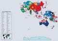 Free Asia Continental Country Flags And Map Royalty Free Stock Images - 8331429