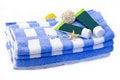 Free Striped Towels With Creams Stock Image - 8365211