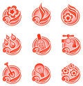 Free Environmental Icons In Red Royalty Free Stock Photography - 8370867