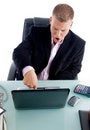 Free Manager Pressing The Key On Laptop Stock Photography - 8380062
