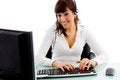 Free Front View Of Female Customer Care Stock Images - 8385834