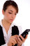 Free Front View Of Female Executive Using Cellphone Stock Image - 8384081