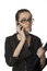 Free Young Woman With Phone Over White Background Stock Photo - 8393120