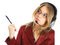 Free Girl In Glasses With Headset And Pen, Isolated Stock Photography - 8397792