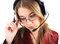Free Girl With Headset And Pen, Isolated Stock Image - 8397831