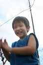 Free Boy Under The Wire Pole Stock Photography - 840542