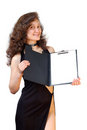 Free Business Woman Holding A File Folder Isolated Royalty Free Stock Photography - 845567