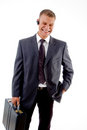 Free Businessman Standing With Office Bag Stock Photo - 8407810